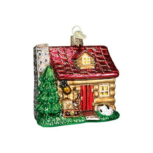 laydown image of Lake Cabin Ornament