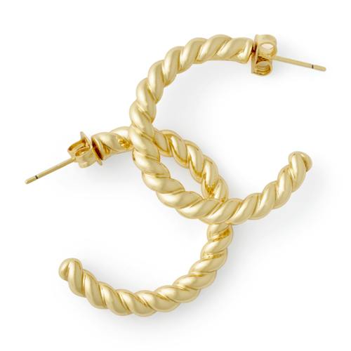 laydown image of Gold Rope Hoops