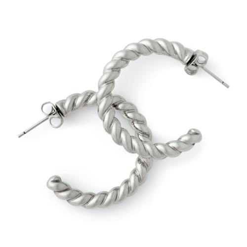 laydown image of Silver Rope Hoops