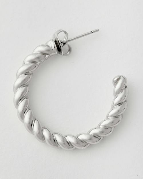 no crop image of Silver Rope Hoops