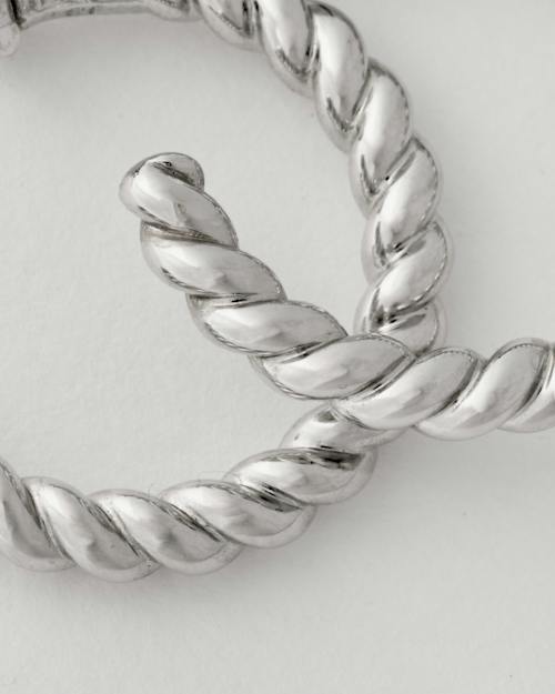 laydown detail image of Silver Rope Hoops
