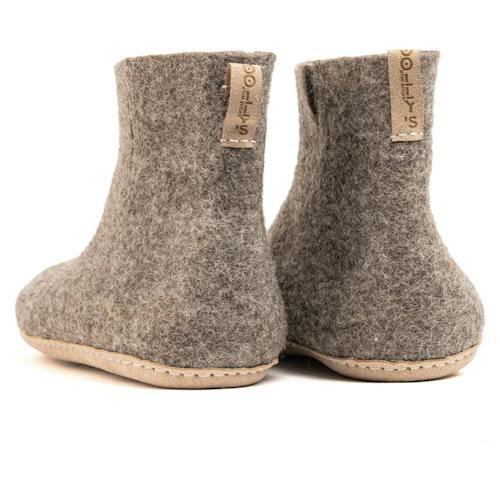 laydown image of Indoor Boots With Leather Sole