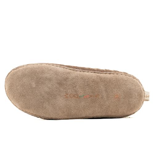 laydown image of Indoor Open Heel Slippers With Leather Sole