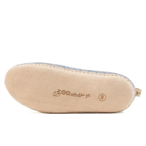 laydown image of Indoor Shoes With Leather Sole