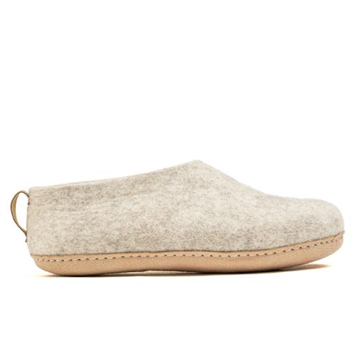 laydown image of Indoor Shoes With Leather Sole