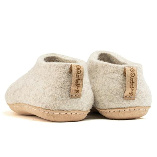 laydown image of Indoor Shoes With Leather Sole
