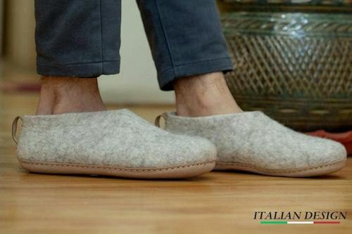 lifestyle image of Indoor Shoes With Leather Sole