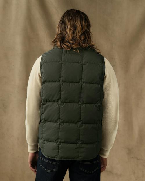 on model image of Heritage Cotton Down Vest