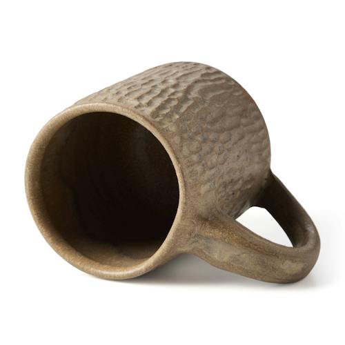 laydown image of Leather Textured Logo Mug