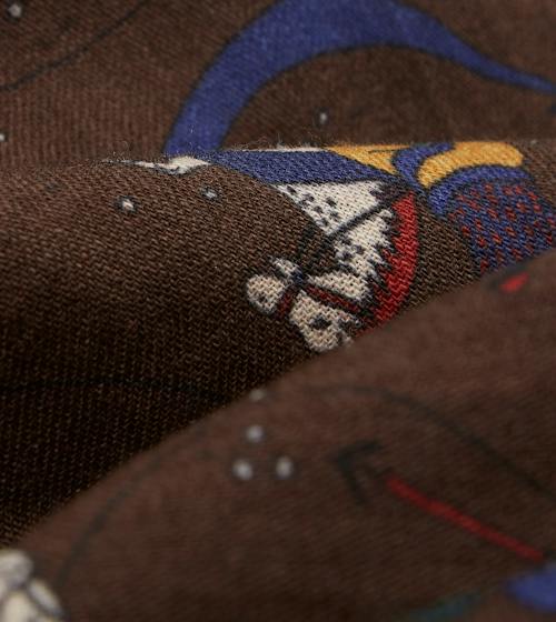 laydown detail image of Mughal and Stars Print Wool Scarf