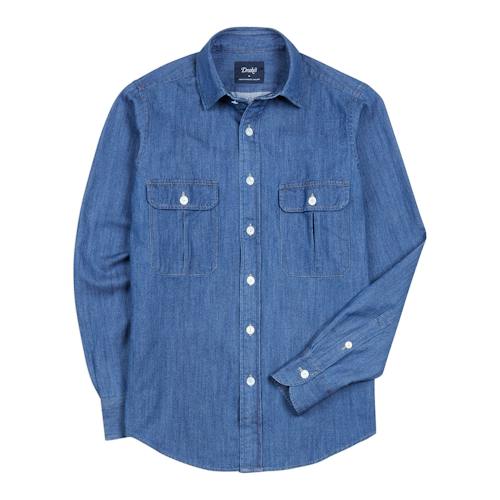 laydown image of Denim Two-Pocket Work Shirt
