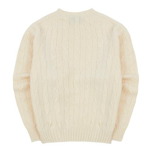 laydown image of Brushed Shetland Cable Sweater