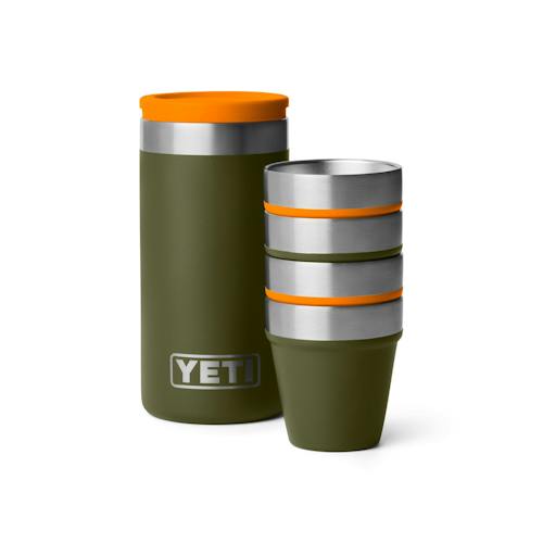 laydown image of Shot Glasses with Case - Set of 4