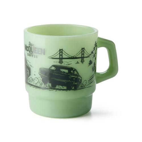 laydown image of "Ride Hard, Live Free" Milk Glass Mug