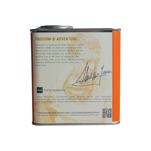 laydown image of Espresso Blend Tin - One Pound Collector Oil Can Tin