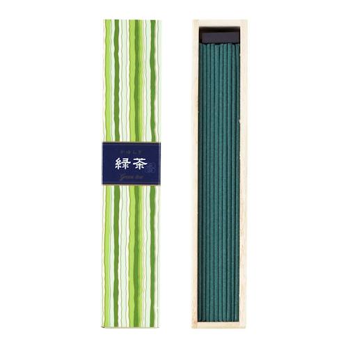 laydown image of Green Tea 40 Incense Sticks + Holder