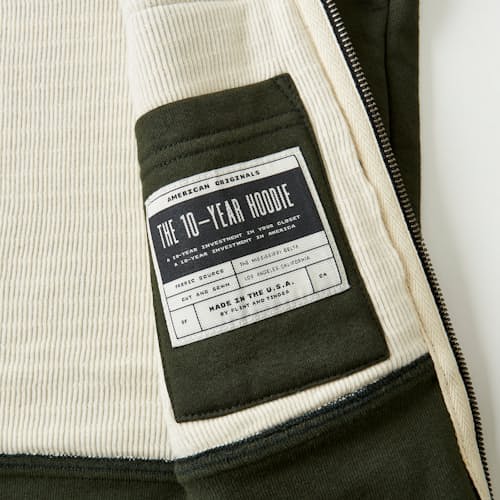 lifestyle image of 10-Year Waffle-Lined Hoodie