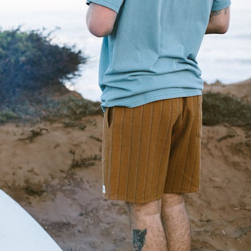 laydown image of Textured Linen Jam Short - 6"