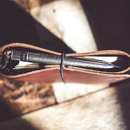 laydown image of Leather Weekly Task Planner