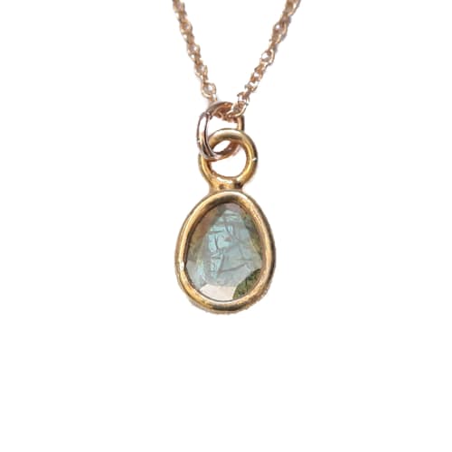 laydown image of Mega Blue Diamond Slice Necklace