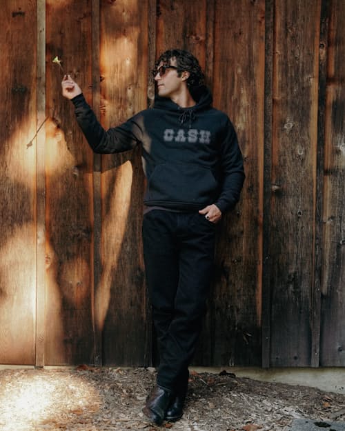 lifestyle image of Cash Embroidered Hoodie