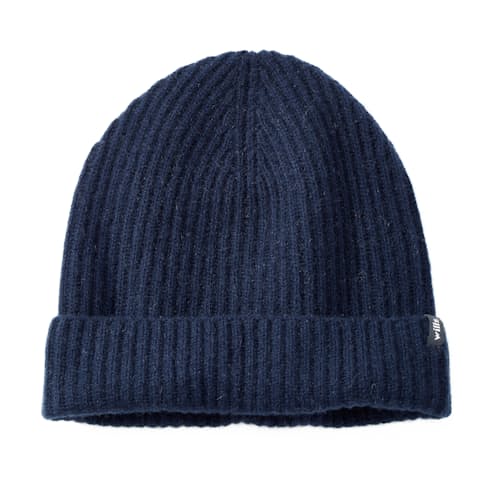 laydown image of Cashmere Ribbed Beanie