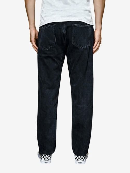 on model image of Classic Straight Selvedge Denim Jeans