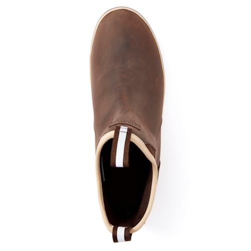 laydown image of Leather Ankle Deck Boot