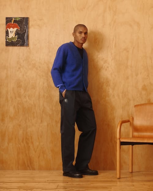 on model image of Amos Alpaca Cardigan