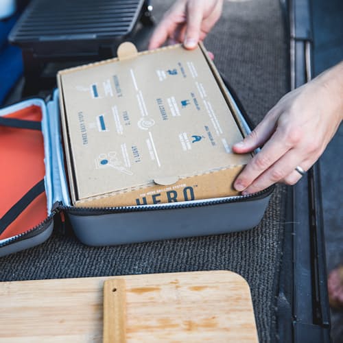 laydown image of Hero Grill System - Portable Eco-Friendly Outdoor Grill + Case
