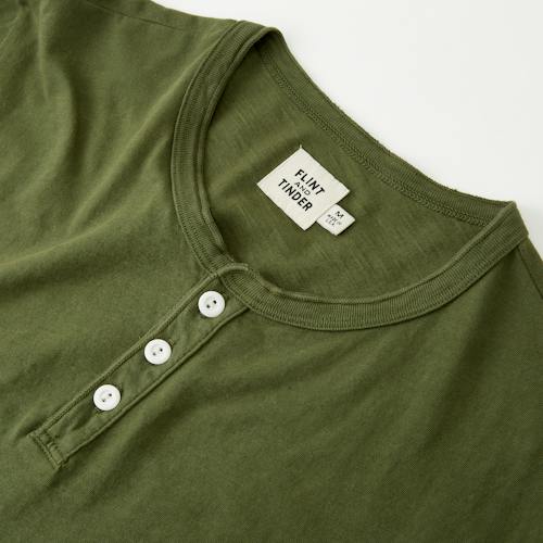 laydown image of Short Sleeve Slub Henley
