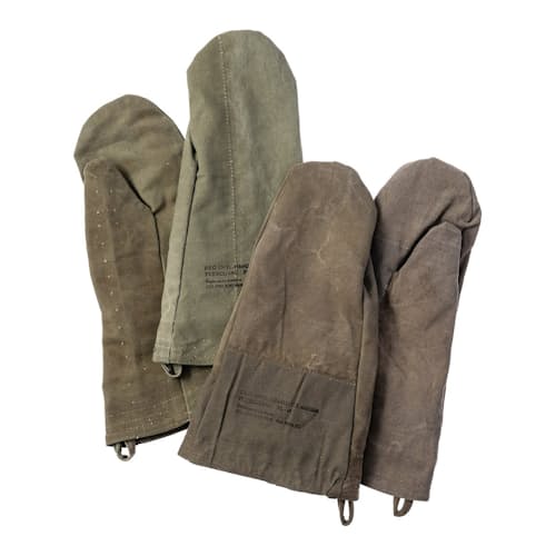 laydown image of Vintage Tent Oven Mitts