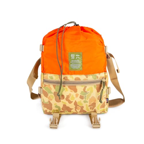 laydown image of Topo Designs x Nanga x Natal - 1000D Camo Rover Shoulder Bag