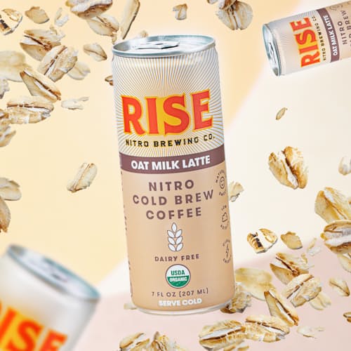 laydown image of Nitro Cold Brew - Oat Milk Latte 12 pack