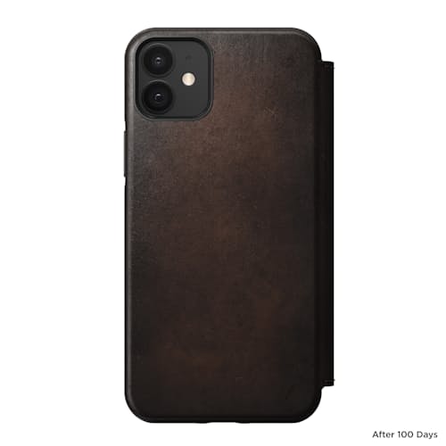 laydown image of Rugged Leather Folio iPhone 12 /iPhone 12 Pro Case