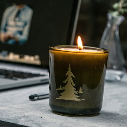 laydown image of Whiskey River Candle