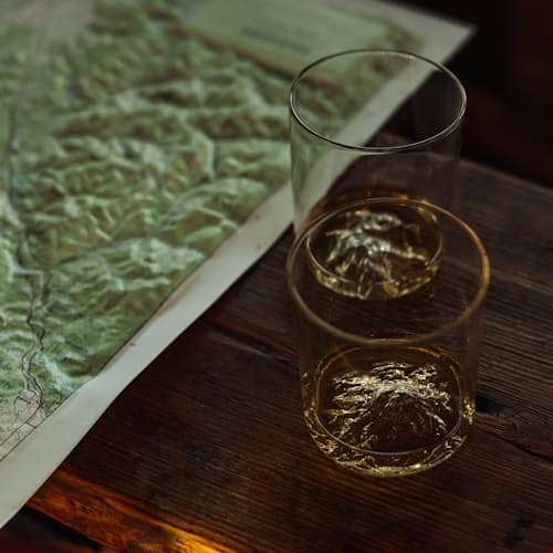 lifestyle image of American Mountains - Set of 4 Whiskey Glasses