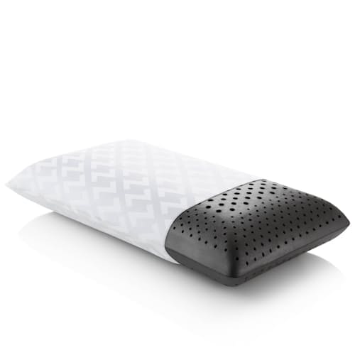 laydown image of Zoned Dough Mid Loft Charcoal Pillow - King