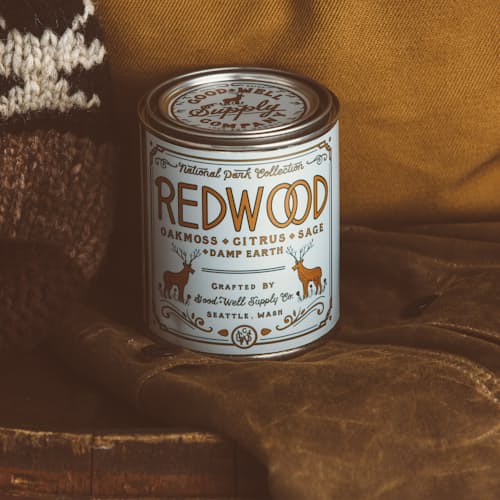 laydown image of Redwood National Park Candle