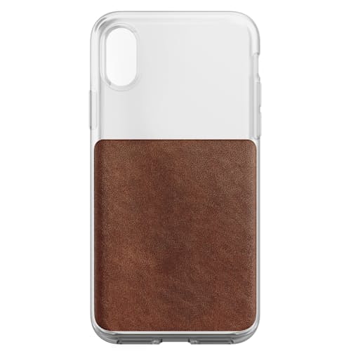 laydown image of Clear Case - Rustic Brown Leather
