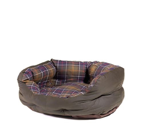 laydown image of Barbour Wax Cotton Dog Bed 24in