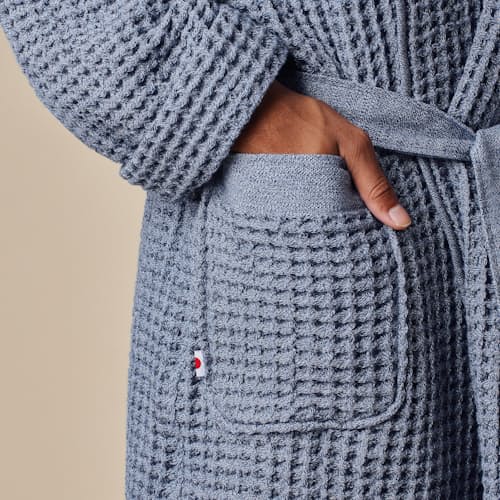 lifestyle image of Hooded Waffle Robe