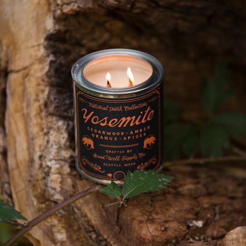 laydown image of Yosemite National Park Candle