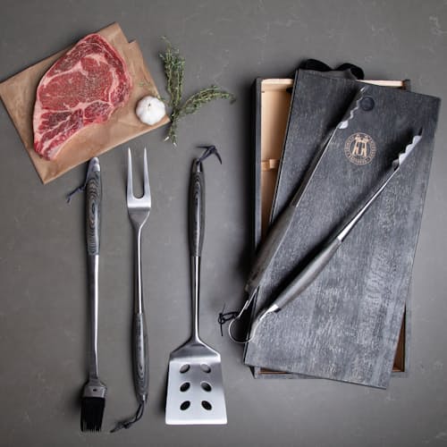 laydown image of Bonded Ash 4 Pc. Grill Set