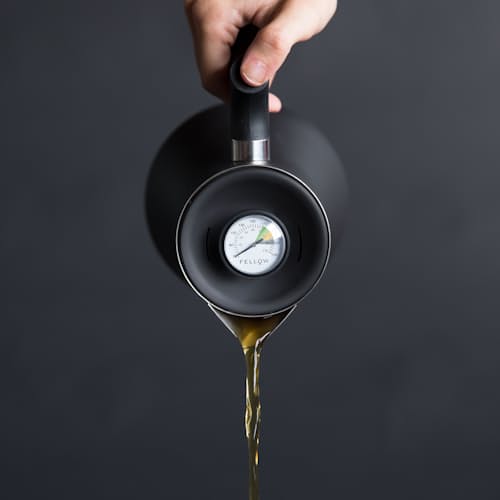 laydown image of Raven Tea Kettle and Steeper