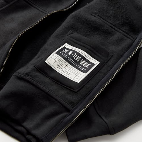laydown detail image of 10-Year Full Zip Hoodie