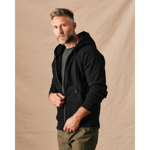 on model image of 10-Year Full Zip Hoodie