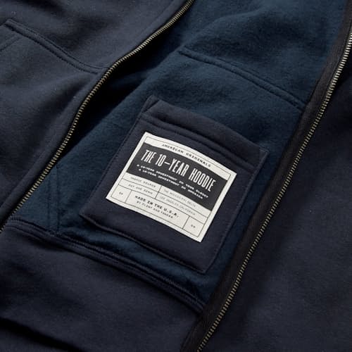laydown detail image of 10-Year Full Zip Hoodie