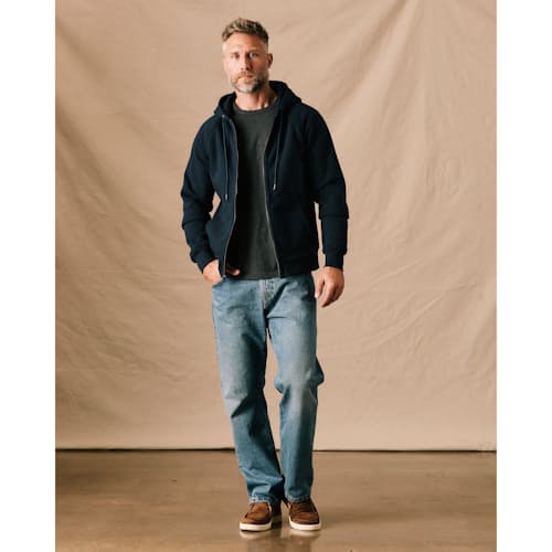 on model image of 10-Year Full Zip Hoodie