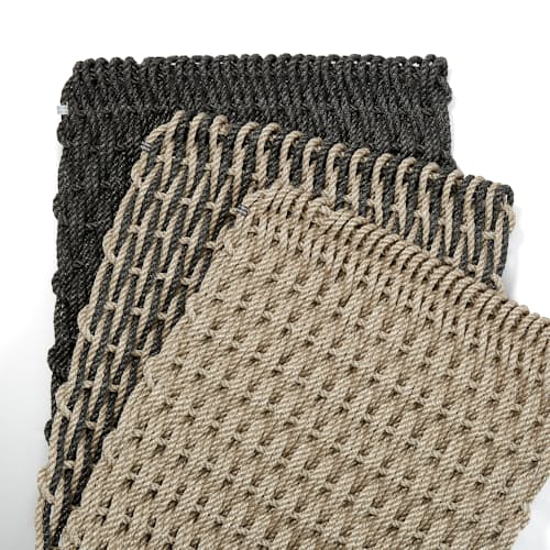 laydown image of Hand Woven Lobster Rope Doormat - Standard
